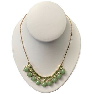 J.Crew Green &‎ Gold Statement Adjustable Necklace